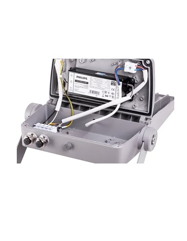 PROYECTOR LED 150 W 4000 K 21.000 lm 220 - 240 V IP66 IK08 RAL7037, DRIVER Y LEDS PHILIPS, LUZ FRIA