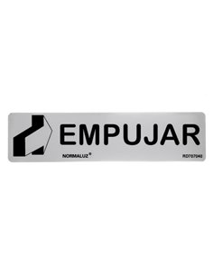 CARTEL INFORMATIVO "EMPUJAR", INOX ADHESIVO 0.8 mm,  5 x 20 cm