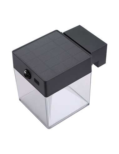 APLIQUE SOLAR CUADRADO 4 W 500 Lm, 3.000/4.000/6.500 K, 3CCT, CON SENSOR, NEGRO