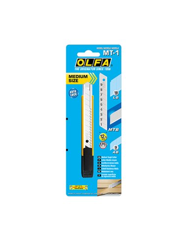 CÚTER MT-1 CON BLOQUEO AUTOMÁTICO Y CUCHILLA 12,5 mm
