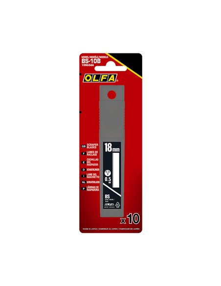 JUEGO DE 10 CUCHILLAS BS-10B PARA RASCADORES 18 mm