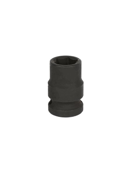Vaso de impacto hexagonal 1/2" Ø21mm fabricado en acero al cromo molibdeno color negro