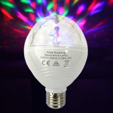 Bombilla de led MULTICOLOR GIRATORIA 3W efecto disco EDM 97960