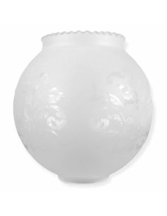 Abajur de vidro esférico fosco com duas bocas de 14 cm e boca de 4 cm