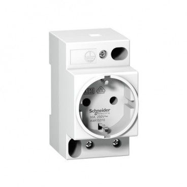 Base de enchufe 2P+TT para carril DIN Schneider A9A15310