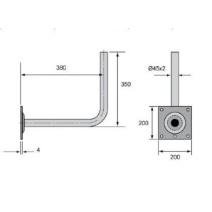 Bracket L wall 380/350mm for satellite dish Televes 7349 2