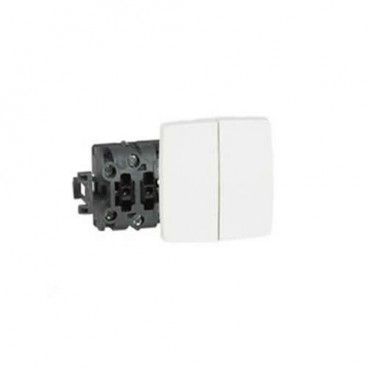 Interruptor duplo ou interruptor branco Legrand Oteo 086120