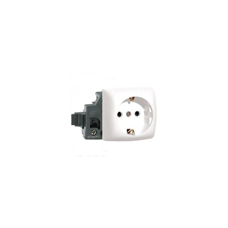 Base de soquete Legrand Oteo 086101 branca 2P+TT