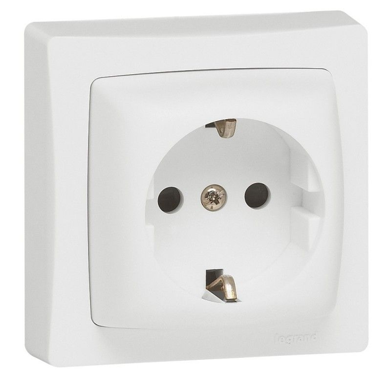 Plug Base 2P+TT white monoblock Legrand Oteo 086031