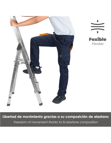Pantalón de trabajo fabricado en tejido spandex color azul oscuro (Talla 56)