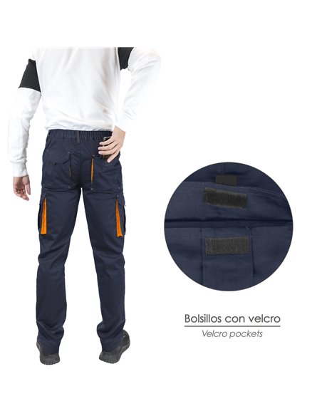 Pantalón de trabajo fabricado en tejido spandex color azul oscuro (Talla 56)