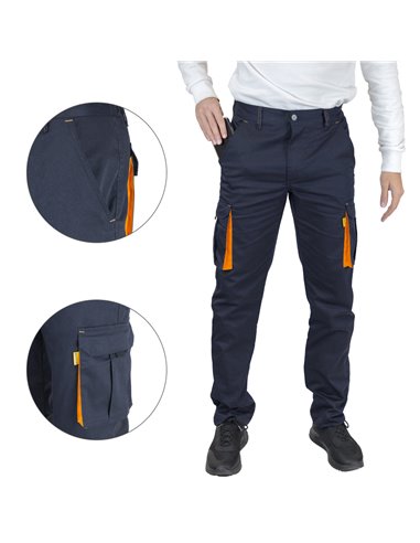 Pantalón de trabajo fabricado en tejido spandex color azul oscuro (Talla 56)