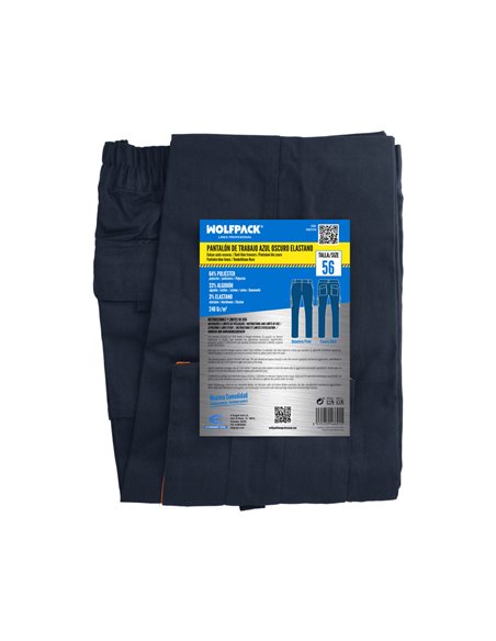 Pantalón de trabajo fabricado en tejido spandex color azul oscuro (Talla 56)