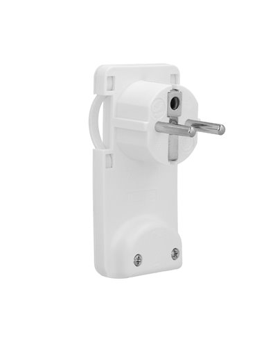 Clavija de enchufe ultraplano con asas de extracción y toma Schuko de 7mm y toma de tierra (16A 250V)