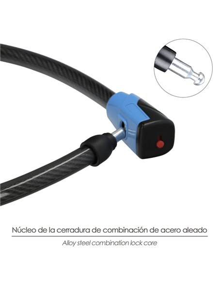 Candado Cable Bicicleta Llave Plana 18 Mm x 100 Cm