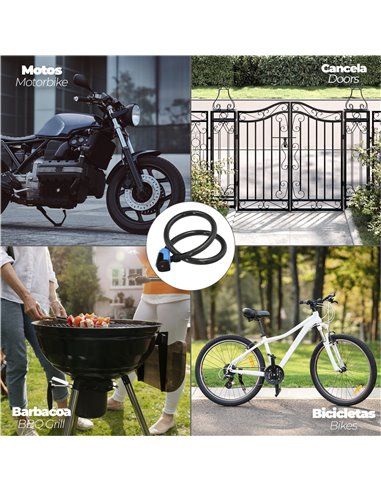 Candado Cable Bicicleta Llave Plana 18 Mm x 100 Cm