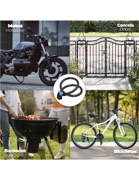 Candado Cable Bicicleta Llave Plana 18 Mm x 100 Cm