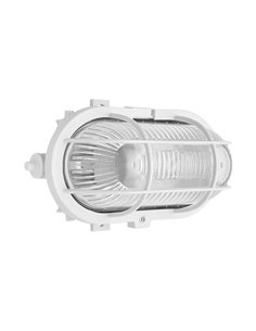 Plafón E27 (15W máximo 230V) IP44 12,5x19cm fabricado en plástico color blanco