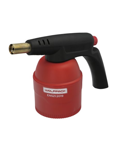 Soplete a cartucho de encendido piezoeléctrico con control de llama color negro y rojo