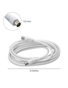 Prolongacion Tv - Video. 5 metros Toma 9,5 mm. Con Adaptador Macho Hembra 2