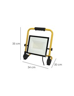 Foco Led Plano 100 Watt / 4000 K / IP 65 / 8000 lúmenes. Con Asa De Transporte. 2