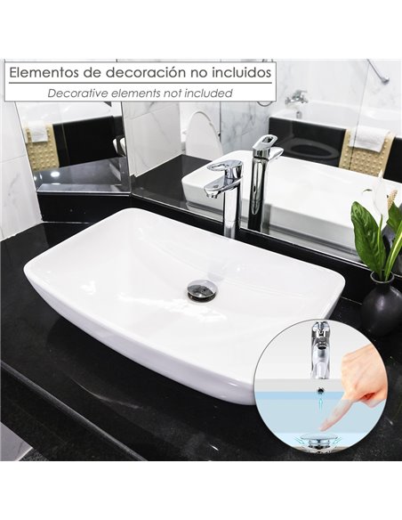 Válvula para lavabo “Clic Clac” 1 1/4" Ø6,3x7x3,7cm fabricada en PVC y acero inoxidable
