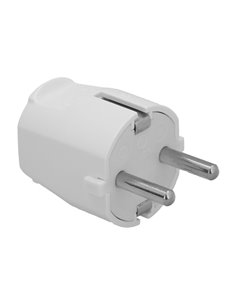 Clavija Schuko de 2 polos con toma de tierra (16A) color blanco