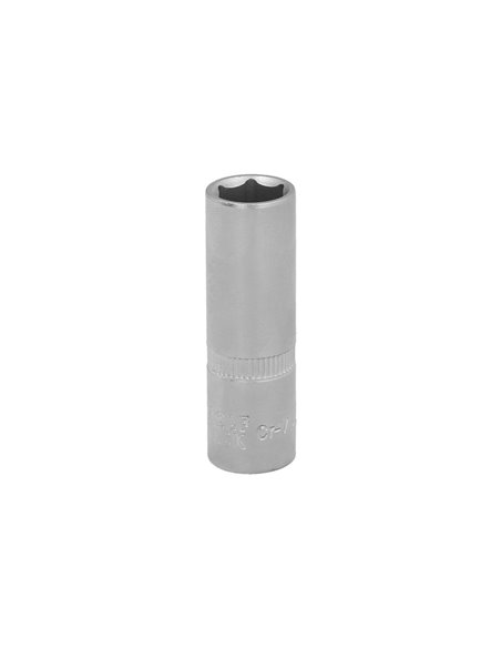 Llave Vaso 1/4" Hexagonal Larga 11 mm. Perfil de 6 caras. Acero Cromo Vanadio, Aristas Redondas