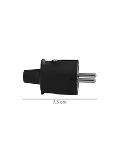 Clavija industrial de 2 polos con toma de tierra 4,8mm fabricada en goma color negro 2
