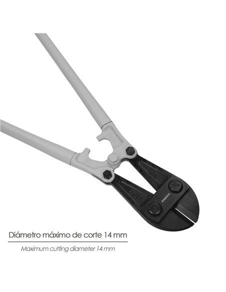 Cortarremaches 35cm / 14" con hojas de cromo vanadio para corte de hasta Ø14mm color gris y negro