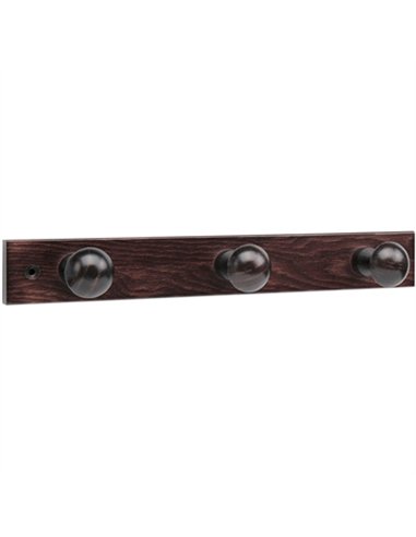 PERCHA MADERA OSCURA 3 POMOS 3773-0 INOFIX