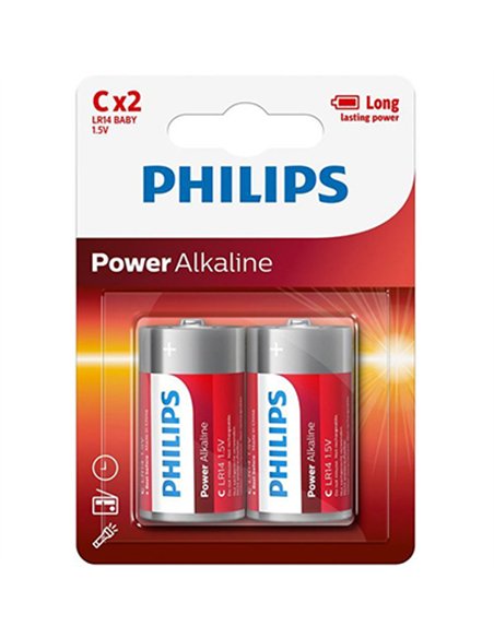 BLISTER 2 PILAS LR14 C 2BP POWER ALKALINE PHILIPS