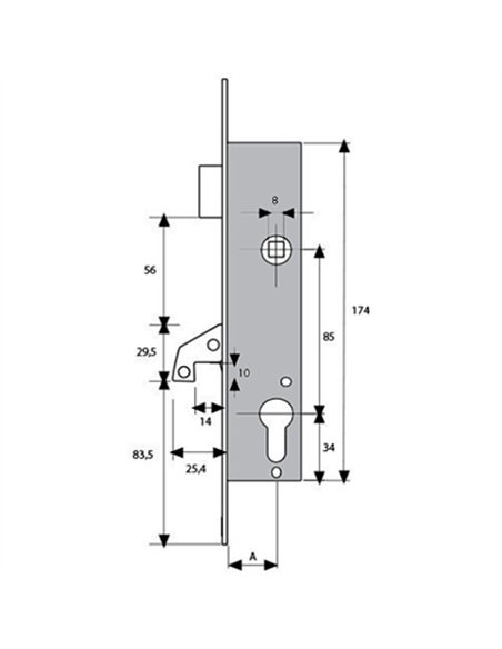 CERRADURA BASCULANTE GANCHO 2240-30 3NI TESA