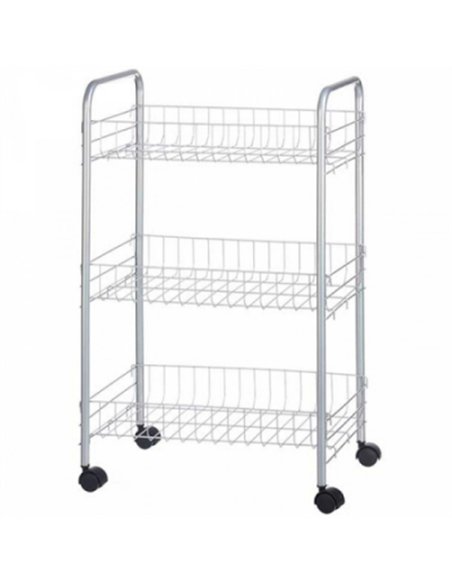 VERDULERO METAL 3 PISOS CON RUEDAS 86934 KINVARA
