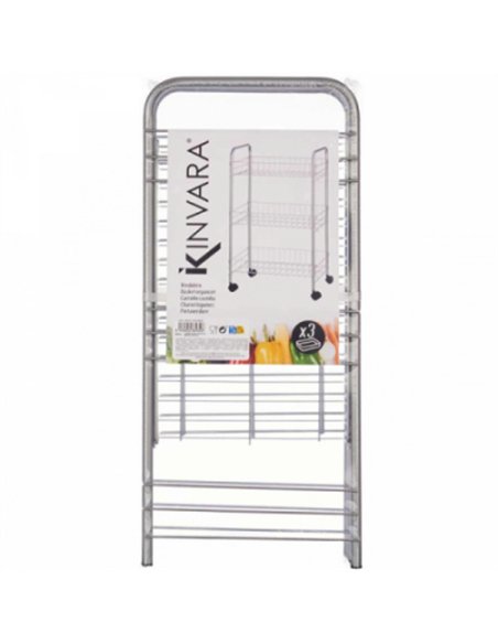 VERDULERO METAL 3 PISOS CON RUEDAS 86934 KINVARA