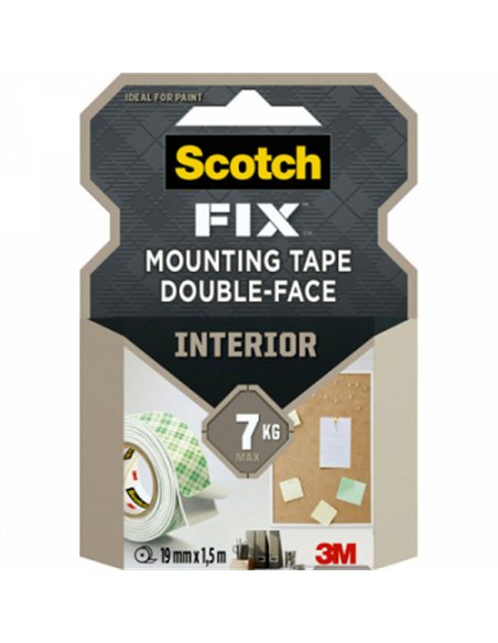 CINTA DOBLE CARA 19mm x1,5mt INTERIOR 7kg 4496G SCOTH 3M