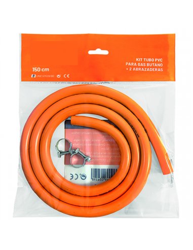 KIT 1,5mt MANGUERA BUTANO + 2 ABRAZADERAS 16/18