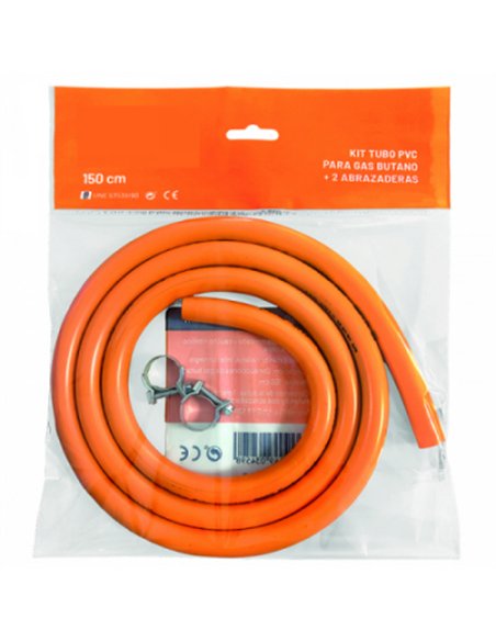 KIT 1,5mt MANGUERA BUTANO + 2 ABRAZADERAS 16/18