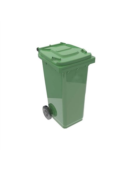 CONTENEDOR BASURA PLASTICO VERDE SIN PEDAL 120lt