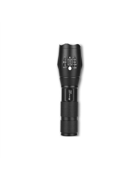 LINTERNA ALUMINIO MILITAR LED 5 MODOS PILAS INCL. 85063