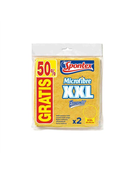 SET 2 BAYETAS MICROFIBRAS XXL 38x40cm SPONTEX