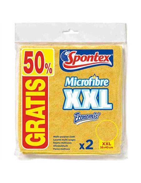 SET 2 BAYETAS MICROFIBRAS XXL 38x40cm SPONTEX