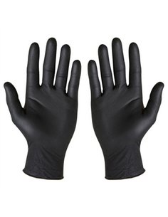 CAJA 100 GUANTES NITRILO NEGRO SIN POLVO T.8 MEDIANA GD23BC 2