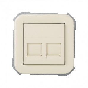 Tapa para 2 conectores RJ AMP marfil Simon 31089-61