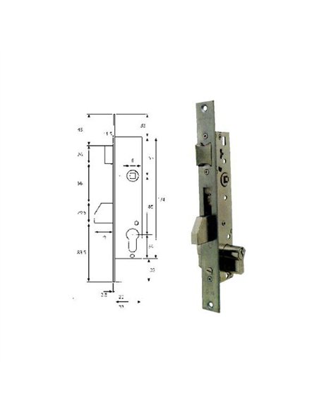CERRADURA TIPO 2210 MODERNA 20mm (SIN BOMBILLO) AM