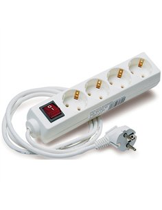 BASE MULTIPLE 4 TOMAS INTERRUPTOR CABLE 1,4mt 806605 TAYG 2