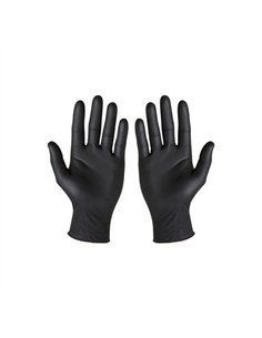 CAJA 100 GUANTES NITRILO NEGRO SIN POLVO T.7 PEQUEÑA GD23BB