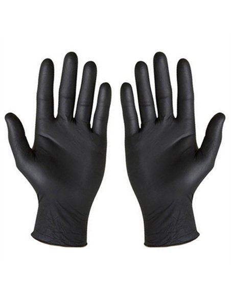 CAJA 100 GUANTES NITRILO NEGRO SIN POLVO T.7 PEQUEÃ‘A GD23BB