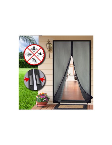KIT MOSQUITERA PUERTA GRIS CON IMAN 120x230cm EPID