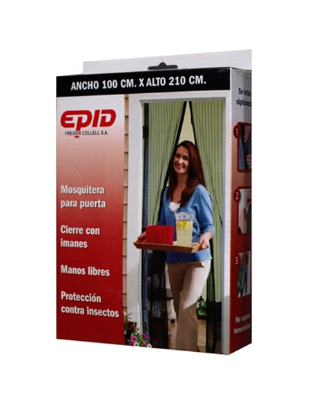 KIT MOSQUITERA PUERTA GRIS CON IMAN 120x230cm EPID